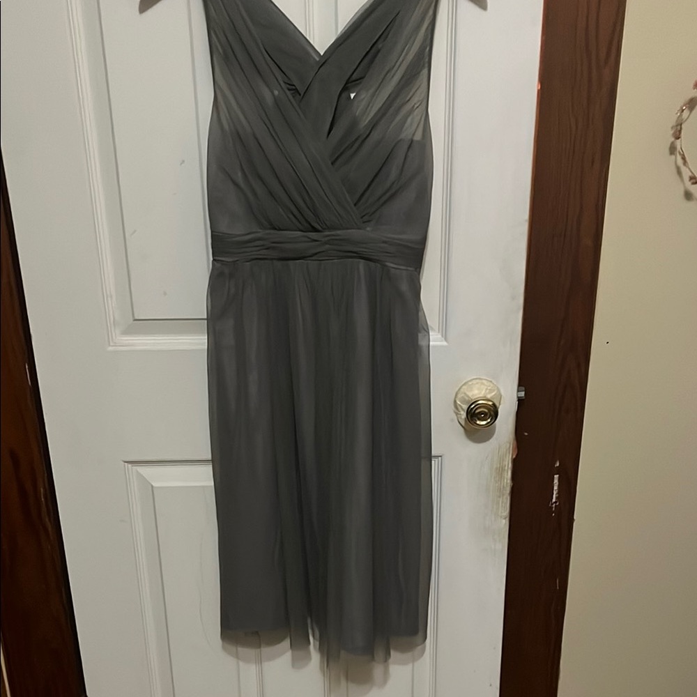 Elegant Gray Chiffon Dress